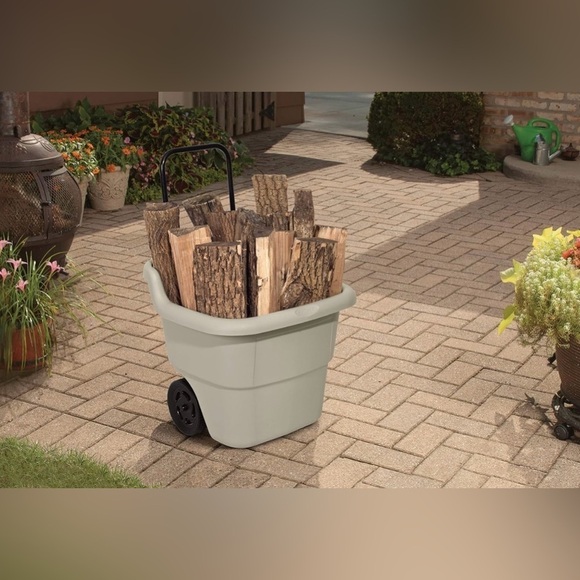 Suncast Resin 15.5 Gallon Multi-Purpose Cart with Wheels, Brown, Taupe NWT - Picture 8 of 13